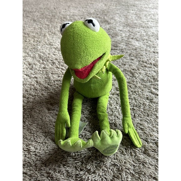 Vtg DISNEY STORE Authentic Stamped Muppets Kermit the Frog Plush 19” Green B24 - Picture 1 of 7